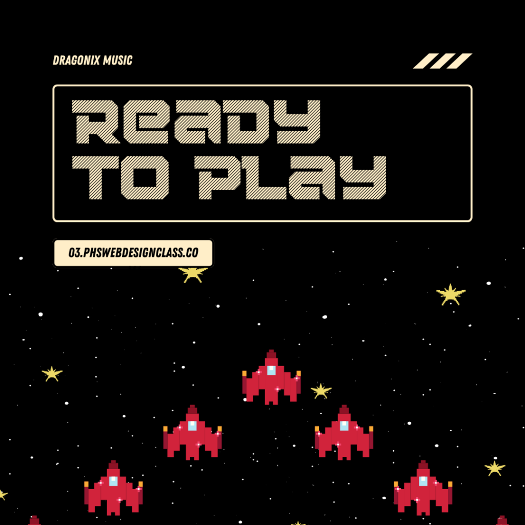 black retro game instagram post